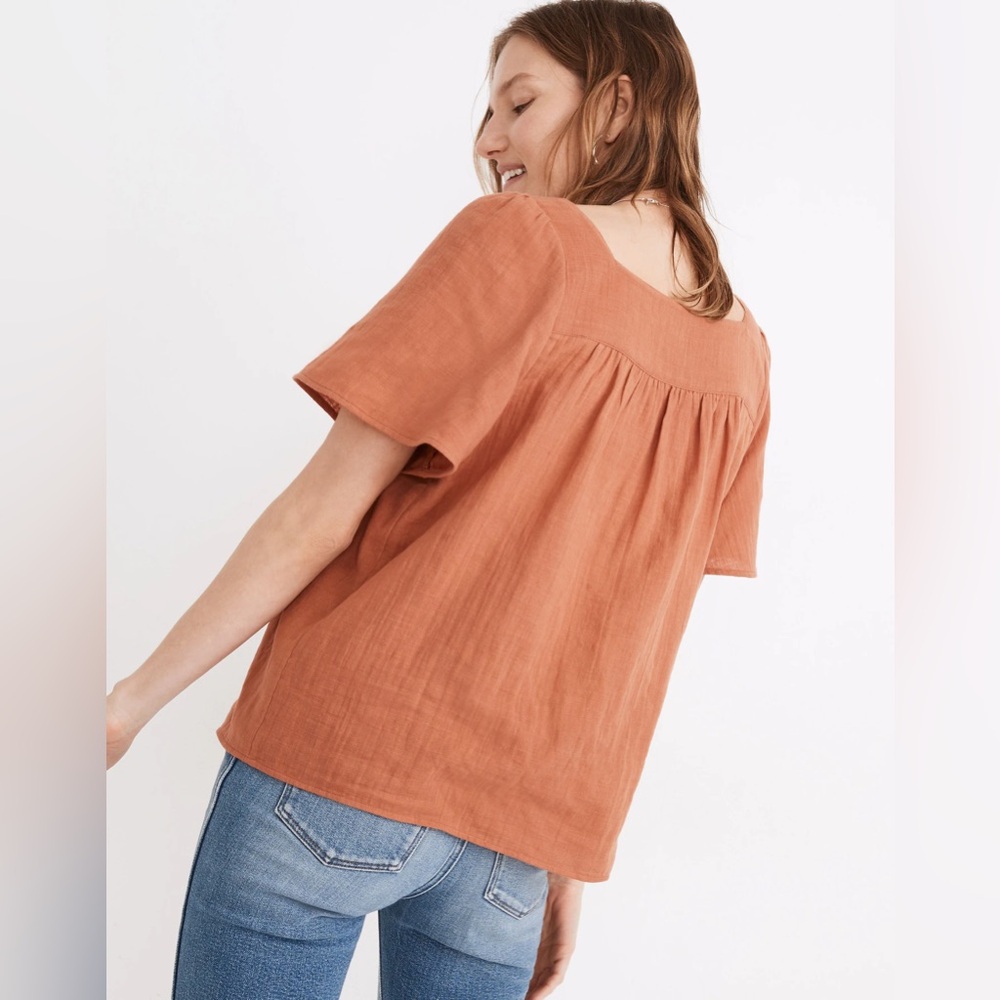 Madewell Patchwork Square-Neck Top Medium - image 2